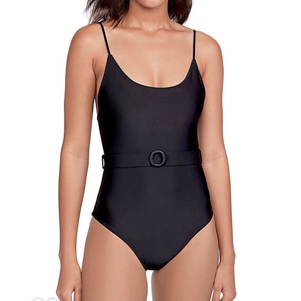 Mikoh Black Belted One-Piece Swimsuit